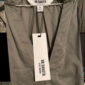 Army green colored classy/casual dress that falls right above the knee.